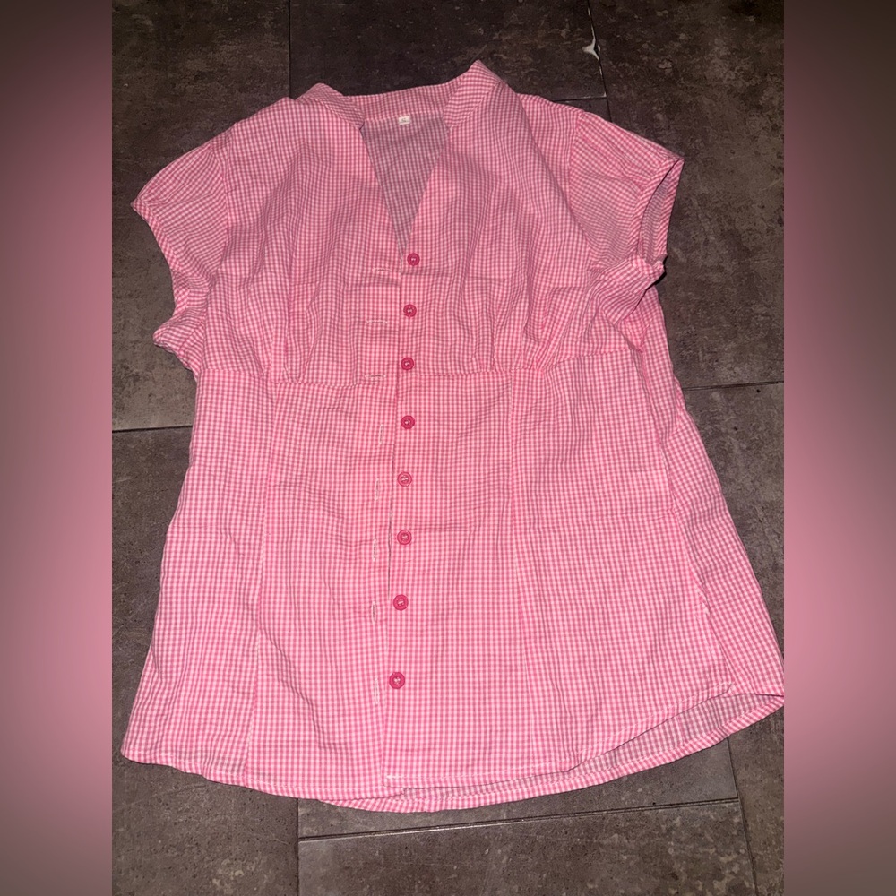 Amazon Pink Checkered Blouse